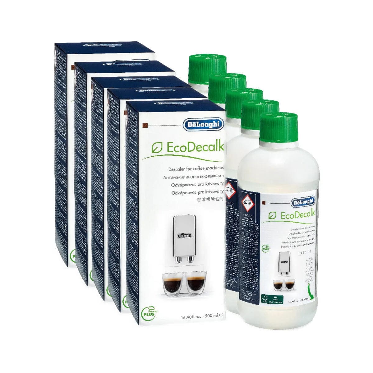 De'Longhi EcoDecalk Descaling Solution 500ml (16.9 oz)(5 Pack)